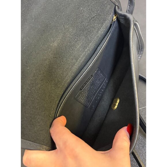 Classic Coach Mini Leather Crossbody Bag In Black With Gold Hardware - Picture 8 of 9